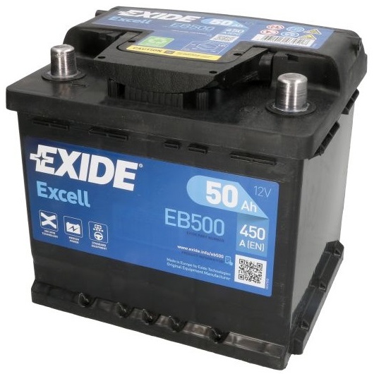 Baterie Exide Excell 50Ah 450A 12V EB500